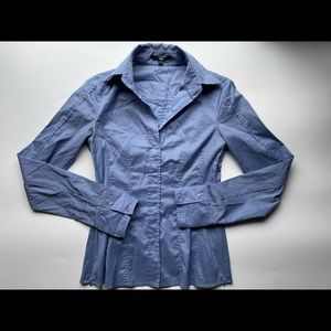 Women’s Blue Hugo Boss size zip blouse in size 4.
